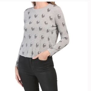 Skull Cashmere Kalissa Top with Skull Print